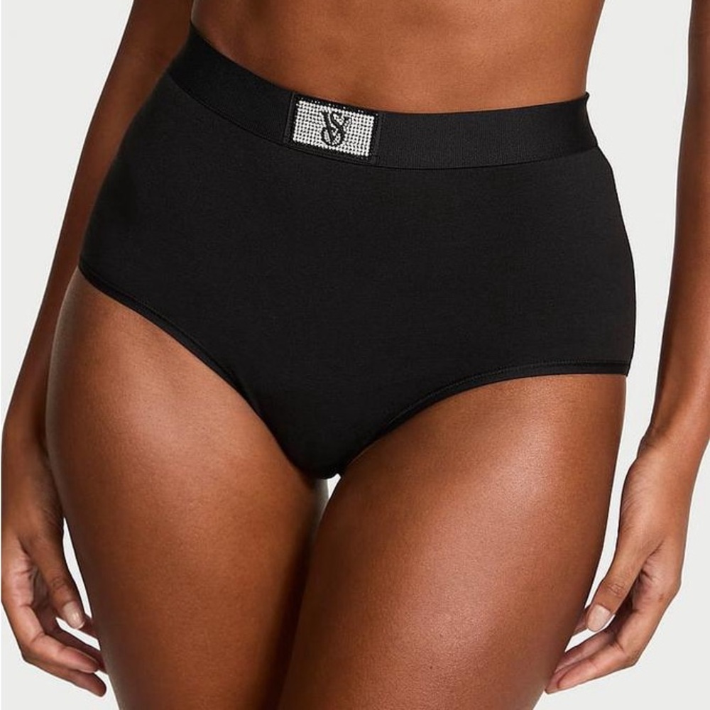 NWT Victoria’s Secret Logo Cotton Shine Patch Modern Brief Panty.